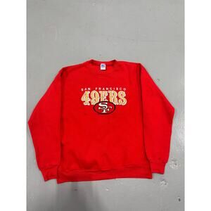 Vintage San Francisco 49ers Russell Athletic Sweatshirt Red Crewneck Large